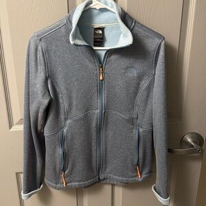 The north face blue Jacket with tangerine accents size medium